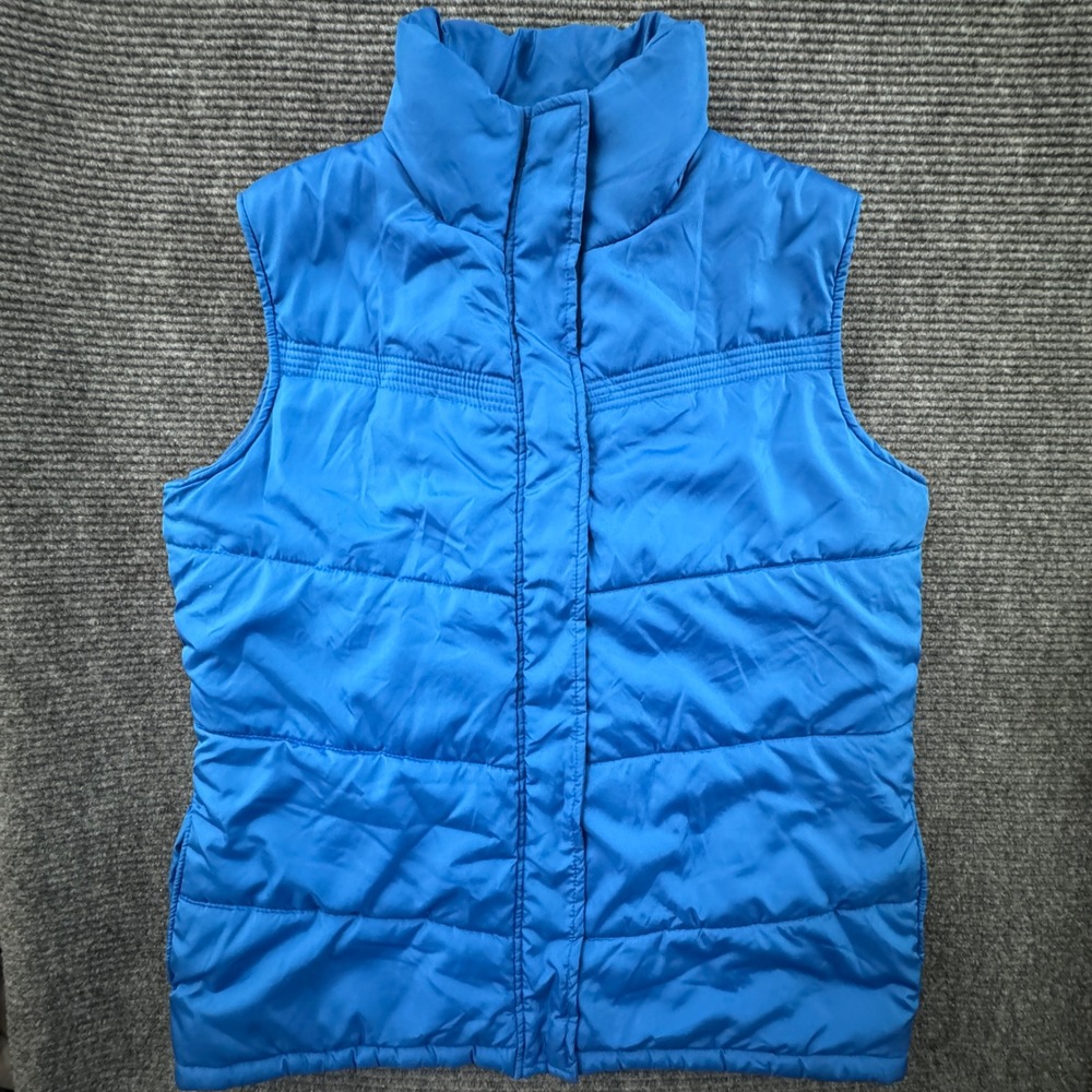 Harve Benard Puffer Vest Women's 1X Bright Blue Quilted Mock Neck HB3060W